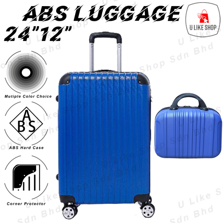 Luggage ABS suitcase 24 inch ready stock plain beg bagasi Lazada