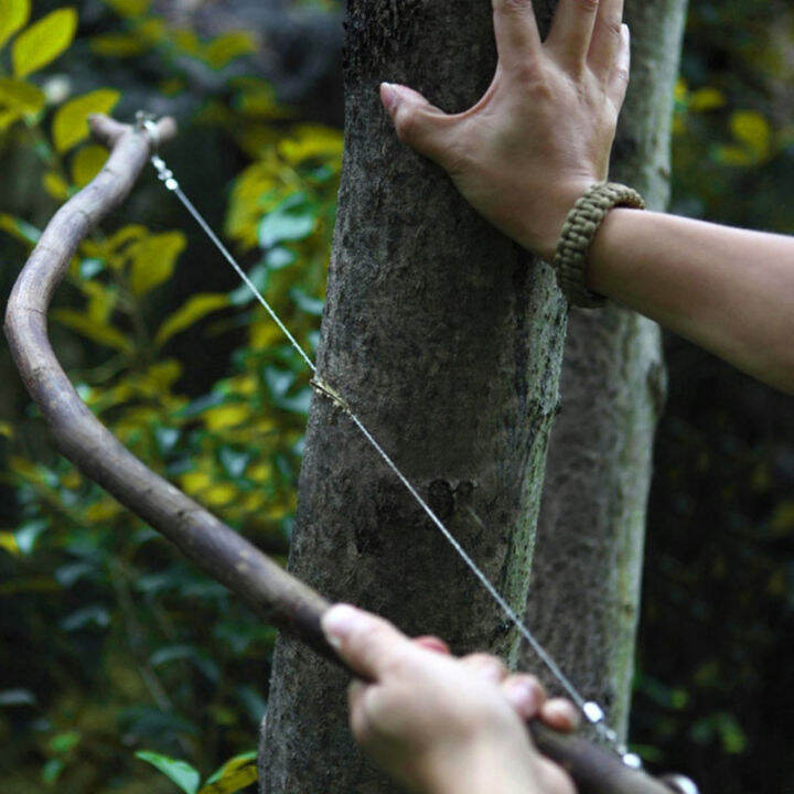 สายไฟพกพาเลื่อยการหมุน360องศาแบบใช้มือสแตนเลสสตีลตัดเลื่อยโซ่เอาตัวรอดสำหรับเครื่องมือเดินป่าตั้งแคมป์กลางแจ้ง