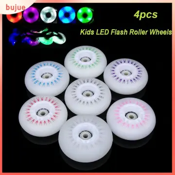 4pcs Luminous Light Up Roller Skate Wheels with Bearings Roller Skates  Accessories