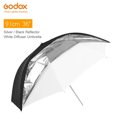 Godox 91cm 36" Double Layers Reflective and Translucent Black White Umbrella for Studio Flash Strobe Lighting