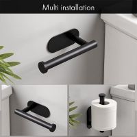 No Punching Toilet Paper Holder Roller Tissue Wall Mounted Rustproof Stainless Steel Bathroom Kitchen Paper Towel Holder Toilet Roll Holders