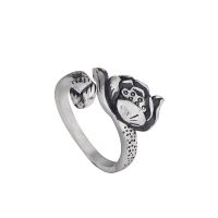 Sterling silver ring at the beginning of female trace S999 fine silver original manual national wind lotus high-grade artistic temperament opening ring —D0517