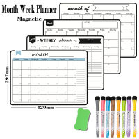 Monthly Weekly Planner Magnetic Dry Erase Calendar Soft Whiteboard Office School Kitchen Fridge Sticker Message Board A3 Size
