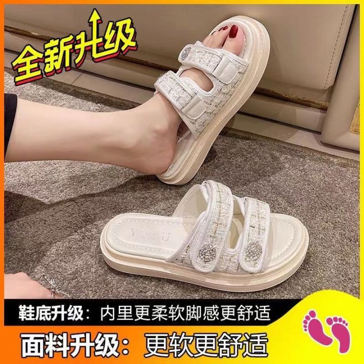 july-dadong-she-word-slippers-fragrant-sandals-and-women-2023-summer-new-platform-beach-shoes