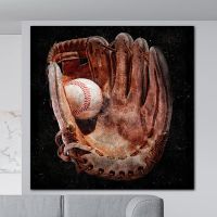 Baseball Glove Wall Print Canvas Painting Wall Art Sports Posters Nursery Room Decor Photo Print for Interior Living Room