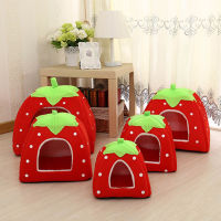 Pet Dog Cat Puppy Cave House Cushion Home Bed Soft Cute Washable Strawberry Shape DEC889