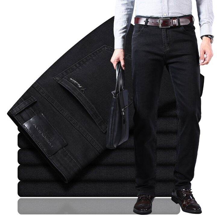 20212020-new-business-fashion-stretch-denim-classic-style-mens-regular-fit-stragith-jeans-jean-trousers-male-pants-blue-and-black