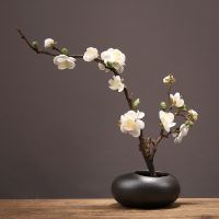Chinese Ceramic Vase Fake Plum Flower Arrangement Home Livingroom Desktop Furnishings Crafts Dining Table Ornaments Decoration