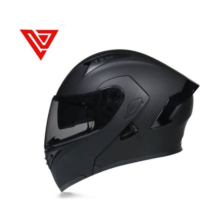 VOERH Flip up Helmet Modular Motorcycle Helmet Double Lens Builtin Sun