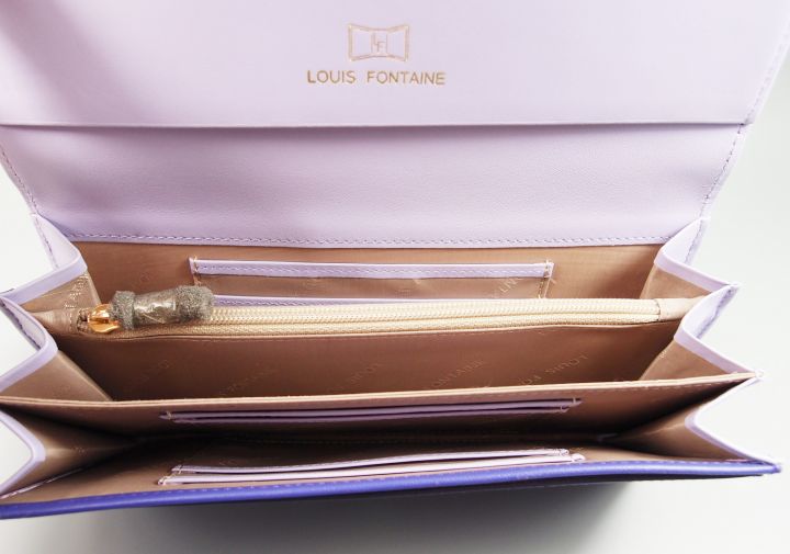 กระเป๋าสตางค์-louis-fontaine-ม่วงทูโทน-ใหม่-แท้-ลดราคา