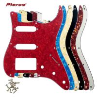 Pleroo อะไหล่กีต้าร์แบบกำหนดเองสำหรับ US57ปี8สกรูหลุม Pickguard กีตาร์พร้อมบริดจ์ HSS PAF Humbucker รอยขีดข่วนแผ้นเดียว