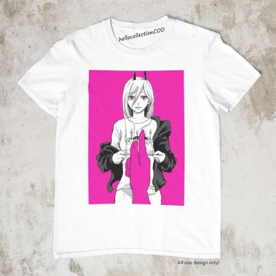 เสื้อยืด%% Anime Shirt Chainsaw Man - Power Violet Point Anime Shirt