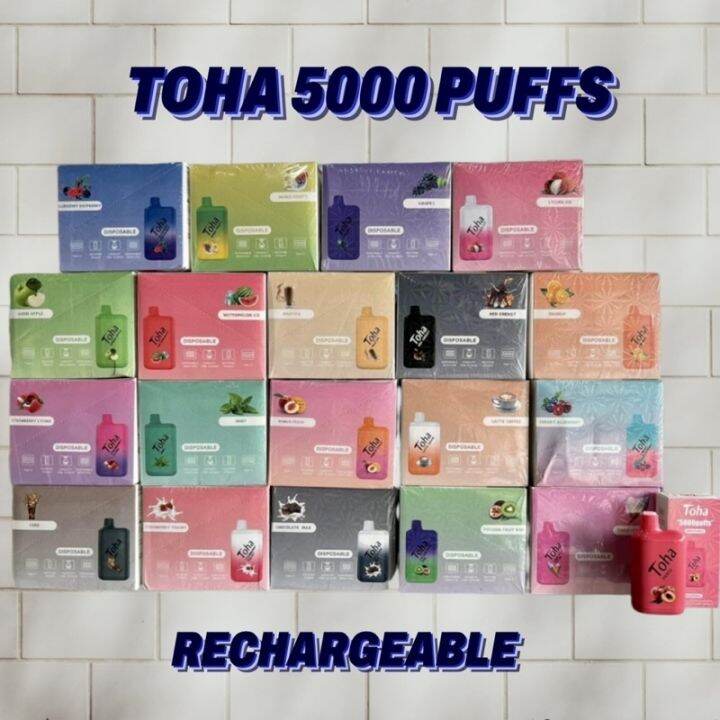 ☁ Toha Disposable Pod Vape 5000 Puffs Rechargeable Legit Abar Aebar