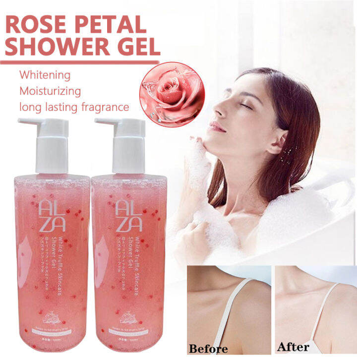 500ML ALZA Rose Fragrance Shower Gel Whitening Body Wash Long Lasting