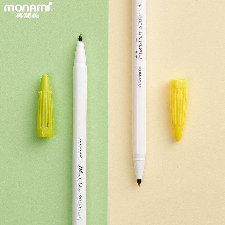 2022-new-arrival-monami-plus-pen-3000-white-rod-0-4mm-fiber-pen-hard-tip-watercolor-pen-60-colors-school-supplies