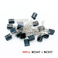 (50Pcs/lot)BC547 BC557 Each 25Pcs BC547B BC557B NPN PNP Transistor TO-92 Power Triode Transistor kit Bag