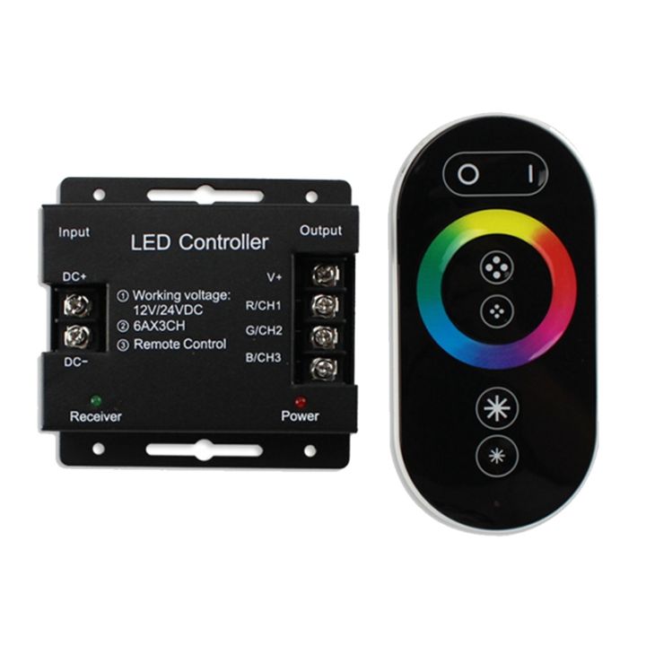 dc12-24v-led-strip-light-rf-touch-remote-controller-dimmer-for-5050-tape-lights-adjust-brightness