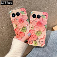 เคสโทรศัพท์11X Realme ไฟสีฟ้าอ่อน5G ฝาหลังซิลิโคนป้องกันการกระแทกลายดอกไม้ภาพสีน้ำมัน Realme เคส11 11X