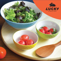 LUCKY HOME ชุดชามเซรามิค 5 ใบทูโทน 4 สี EB-3090/5-1GB ขนาด(กว้าง x สูง): 8 " x  3 "