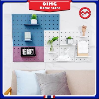 【OIMG HOME STORE】ชั้นวางจานแบบเจาะรูในครัว ชั้นวางของในห้องนั่งเล่นแบบไม่มีรู ผนังกั้นห้องน้ำ ชุดค่าผสมฟรี เลือกสีได้