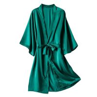 ใหม่ผ้าไหม Kimono Robe เสื้อคลุมอาบน้ำผู้หญิงซาติน Robe ผ้าไหม Robes Night เซ็กซี่ Robes Night Grow สำหรับเพื่อนเจ้าสาวฤดูร้อน Plus ขนาด521