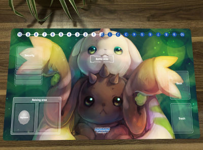 Anime Digimon Duel Playmat Terriermon Lopmon Trading Card Game Mat DTCG CCG Mat MousePad TCG Desk Gaming Play Mat 60x35cm