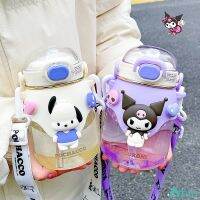 Kawaii Sanrio ถ้วยน้ำ Kuromi Cinnamoroll อะนิเมะน่ารักฤดูร้อนนักเรียนห้องเรียนกลางแจ้งเครื่องดื่มน้ำถ้วยฟางของเล่นสำหรับหญิง820Ml TH1