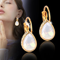 SINLEERY Lady สีชมพูสีขาวสีเขียว Cubic Zircon Water Drop Dangle ต่างหูแฟชั่นผู้หญิงเครื่องประดับสำหรับผู้หญิง Party ES718