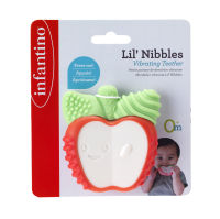 Infantino - Lil Nibbles Vibrating Teether, Apple : ยางกัดแอปเปิ้ล