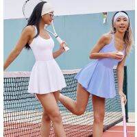 One-piece Tennis Skirt Slim-fit Shock-proof Gathered Anti-empty Running Cycling Outdoor Fitness Yoga Clothes Tights Tennis Dress