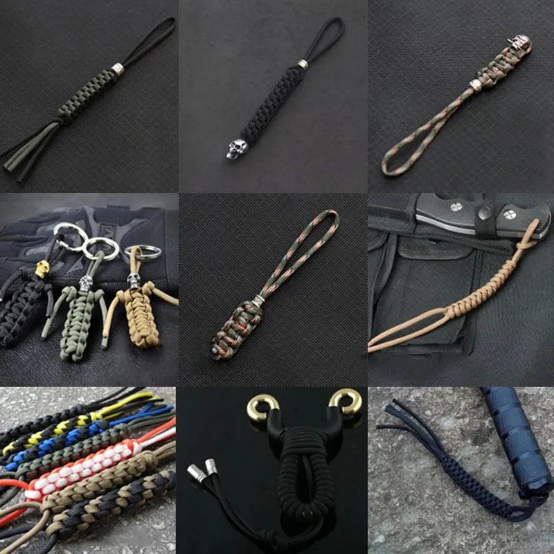 Outdoor Self Defense Key Chain Emergency Survival Protecting Monkey Fist  Steel Ball Bearing Parachute Lanyard Camping Paracord