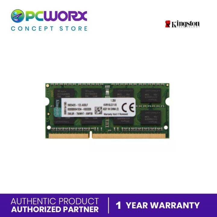Kingston KVR16LS11/8WP 8GB 1600MHz DDR3L Non-ECC CL11 SODIMM 1.35 | RAM ...