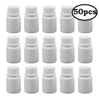 50pcs 20ml 20cc 20g HDPE Solid White Empty Plastic Containers Plastic Medicine Pill Bottles with Tamper Proof Cap Travel Size Bottles Containers