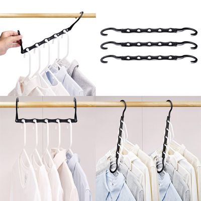 1pc Multi-port Support Circle Clothes Hanger Clothes Drying Rack Multifunction Space Saving Hanger Black Clothes Hanger Clothes Hangers Pegs