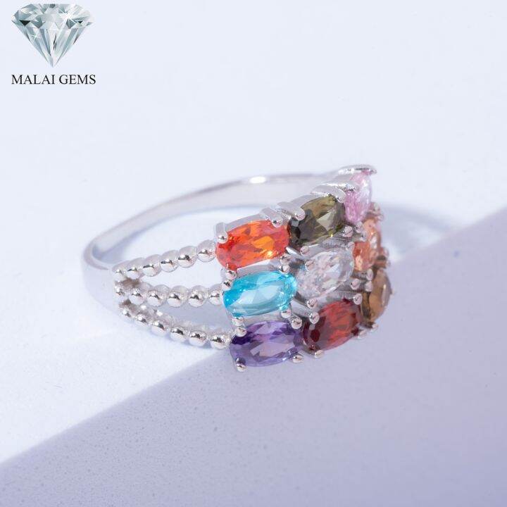 malai-gems-แหวนเพชร-เงินแท้-925-เคลือบทองคำขาว-ประดับเพชรสวิส-cz-รุ่น-151-r18329-แถมกล่อง-แหวนเงินแท้-แหวนเงิน-แหวน