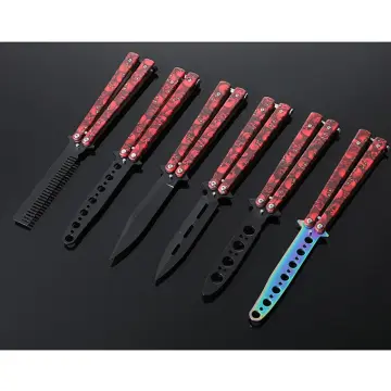 Hand Exercise Knife Foldable Butterfly Knife Portable CSGO Trainer  Stainless Steel Pocket Practice Knife Training Tool For Games