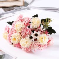 hot【cw】 Artificial Chrysanthemum Flowers Silk Hydrangea Bridal Wedding Bouquet for Garden Office Decoration