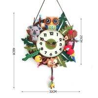 Felt Animals Wall Clock DIY Package Forest Theme Handmade Cloth Living Room