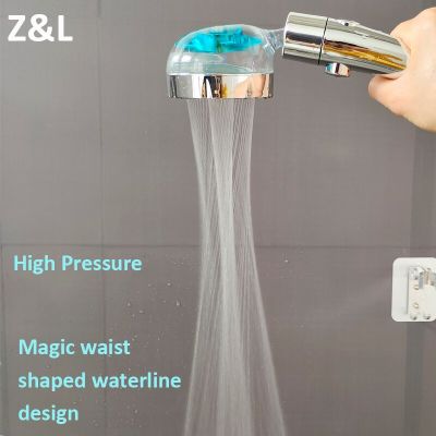 360 Degrees Rotating Propeller Shower Head with Fan Turbocharged Spray One Key Stop Water Rainfall Shower Bathroom Accessories Showerheads