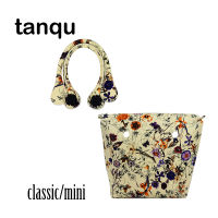 New TANQU Waterproof Faux PU Leather Floral Insert Inner Pocket Plus Handle for Classic Mini Obag O Bag Women Handbag2023