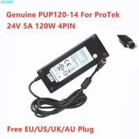 (ใหม่-ต้นฉบับ) ✓♦PUP120-14แท้24V 5A 120W อะแดปเตอร์แปลงไฟ AC 4PIN สำหรับ ProTek จอภาพทางการแพทย์ชาร์จแหล่งจ่ายไฟแล็ปท็อป