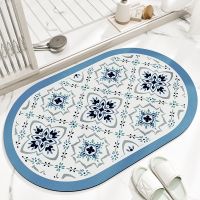 [COD] Cross-border ins petals quick-drying bathroom absorbent floor mat toilet non-slip door carpet