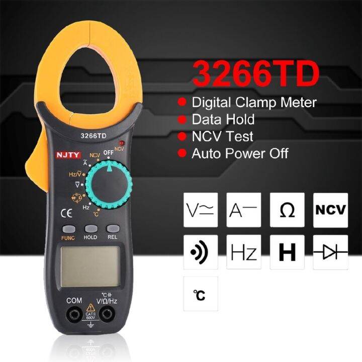 njty-3266td-กระเป๋า-universal-digital-clamp-meter-มัลติมิเตอร์-แอมป์มิเตอร์-วัดความจุ-อุณหภูมิและความถี่