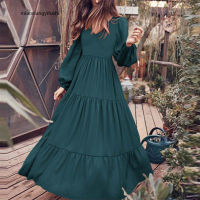 [Spot] Muslim long skirt temperament loose fashion chiffon dress large swing casual party