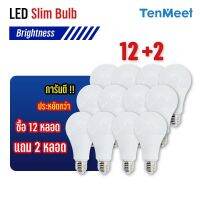 12 แถม 2  หลอดไฟ LED  SlimBulb Light ใช้ไฟบ้าน 220V  ขั้ว E27 แสง3000-6500K สว่างนวลตา หลอดไฟกลม หลอดเกลียวE27 ไฟในบ้าน เซ็ทสุดคุ้ม