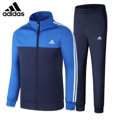 【ของแท้อย่างเป็นทางการ】กระเป๋าadidas official store เสื้อแจ็คเก็ตกีฬากางเกงชุดคู่รักสุขภาพชุดกีฬาสันทนาการดูดซับเหงื่อถักผ้า