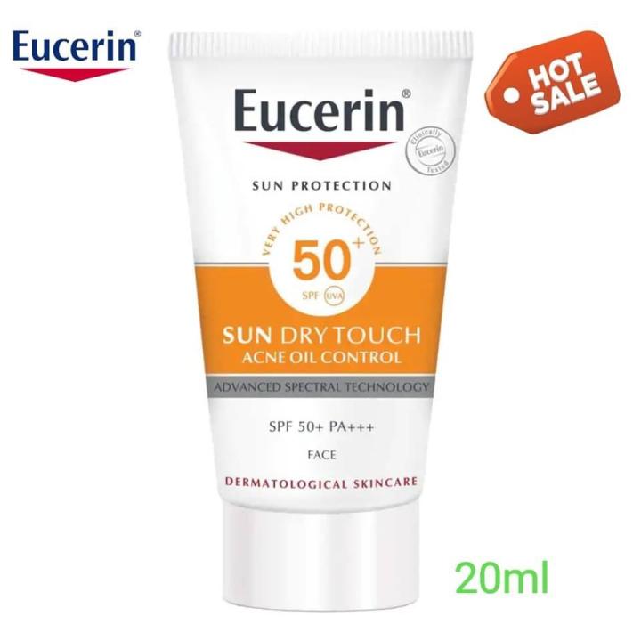 eucerin-sun-dry-touch-oil-control-face-spf50-pa-20มล-ไซส์พิเศษ-ยูเซอรีน-ครีมกันแดด-คุมมัน-สำหรับผิวมัน-เป็นสิวง่าย