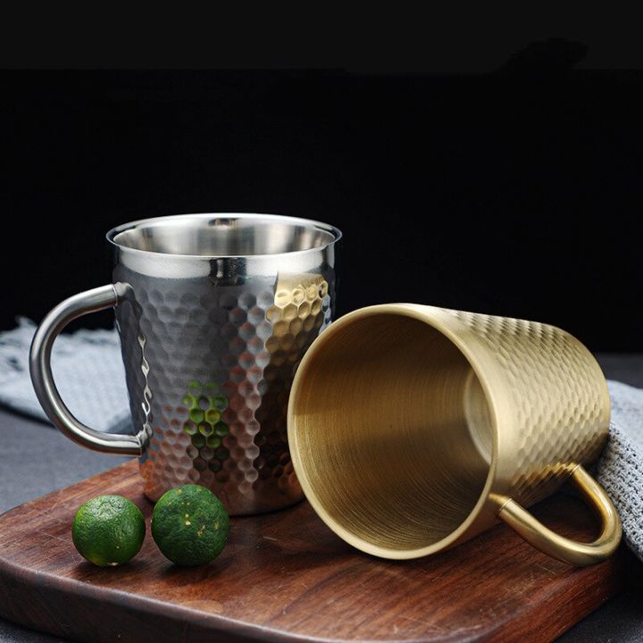 ด้ามจับแก้วกาแฟโลหะสแตนเลสสองชั้นผนังกันลวกผิวถ้วยกาแฟการเดินทางนม-nmckdl-ถ้วยชาน้ำผลไม้