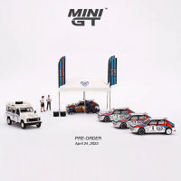 MINI GT 1:64รุ่นรถ Lancia Delta HF Integrale Evoluzione 1992 Rally MonteCarlo Martini Racing 4 Cars Set