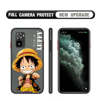 สำหรับ Xiaomi Redmi Note 10S Note10 10S 4G เคสโทรศัพท์ลายการ์ตูนน่ารัก (หนึ่งชิ้น) มีน้ำค้างแข็งโปร่งใสเคสแข็งลาย Luffy Partner ดีไซน์ Zoro BROOK Sanji เคสป้องกันกล้องเต็มรูปแบบ